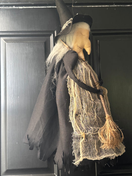 Witch Door Hanger- Primitive Witch Doll