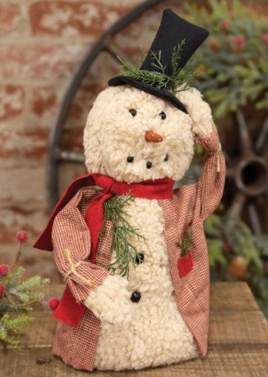 Snowman Top Hat Doll- Winter Greetings Snowman- Snowman Decor- Christmas Snowman- Farmhouse Snowman- Primitive Snowman