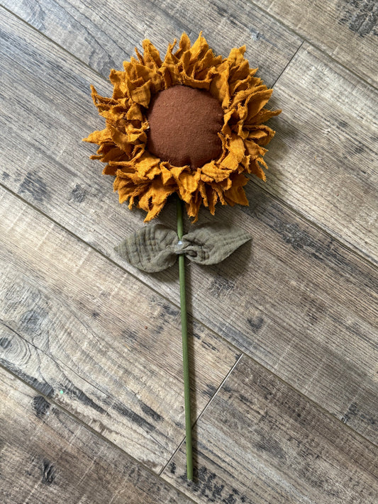Sunflower with stem - Large handmade sunflowers