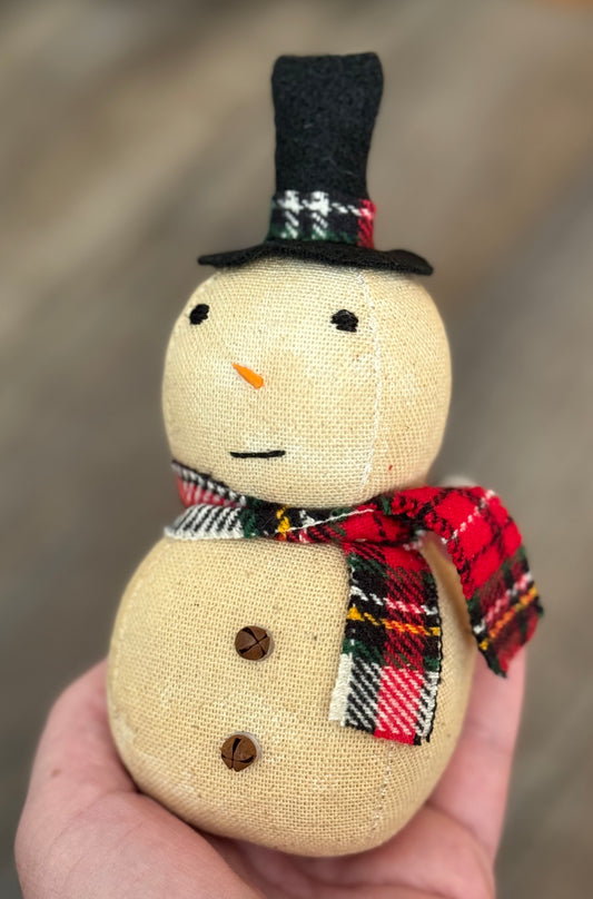 Little Snowman- Handmade Snowman- Top Hat Snowman- Holiday Snowman- Christmas Snowman