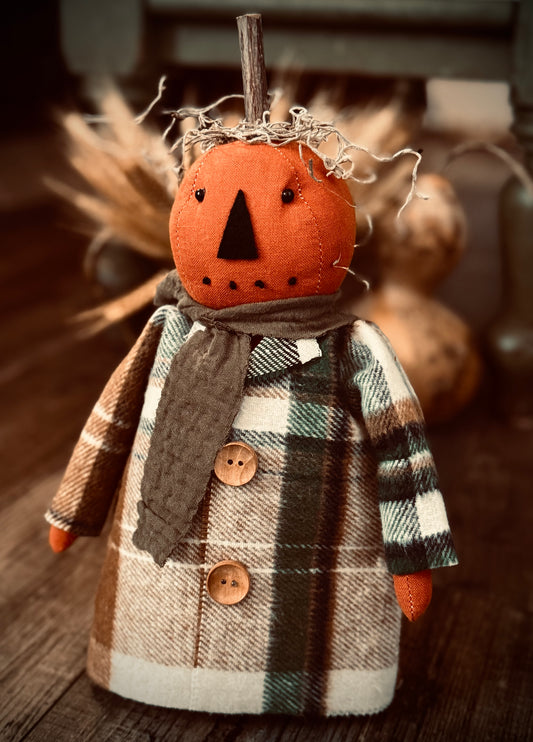 Jack the Pumpkin - Primitive Pumpkin Doll- Farmhouse Fall Decor- Fall decor- Halloween decor