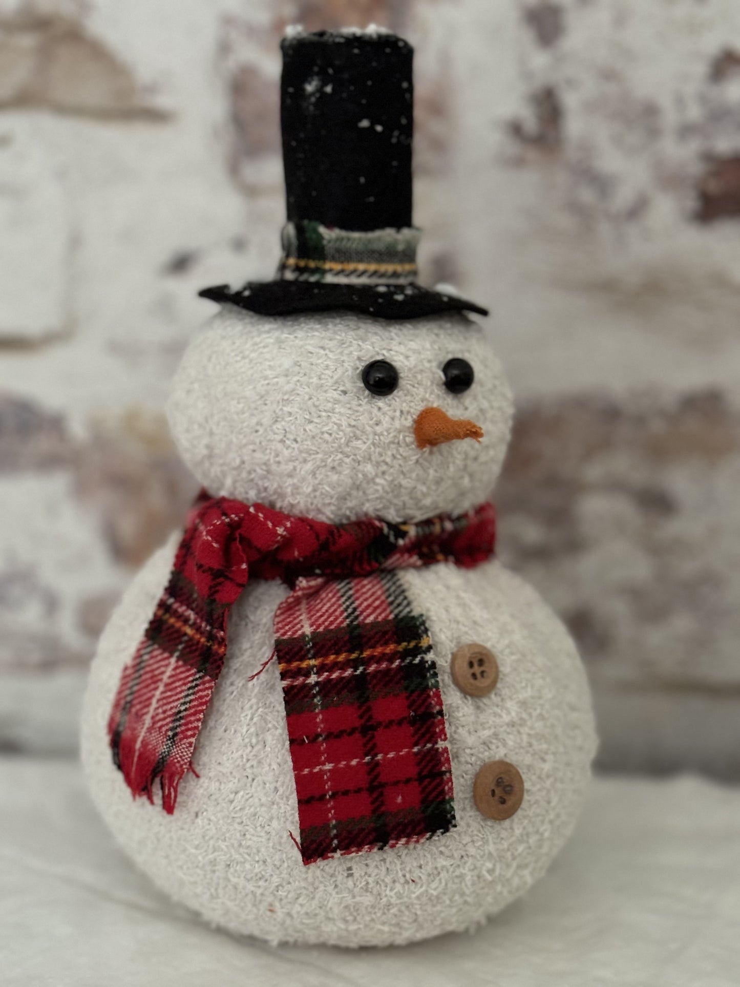 Snowman with Top Hat- Handmade Snowman-Farmhouse Snowman-Primitive Snowman-Christmas Snowman