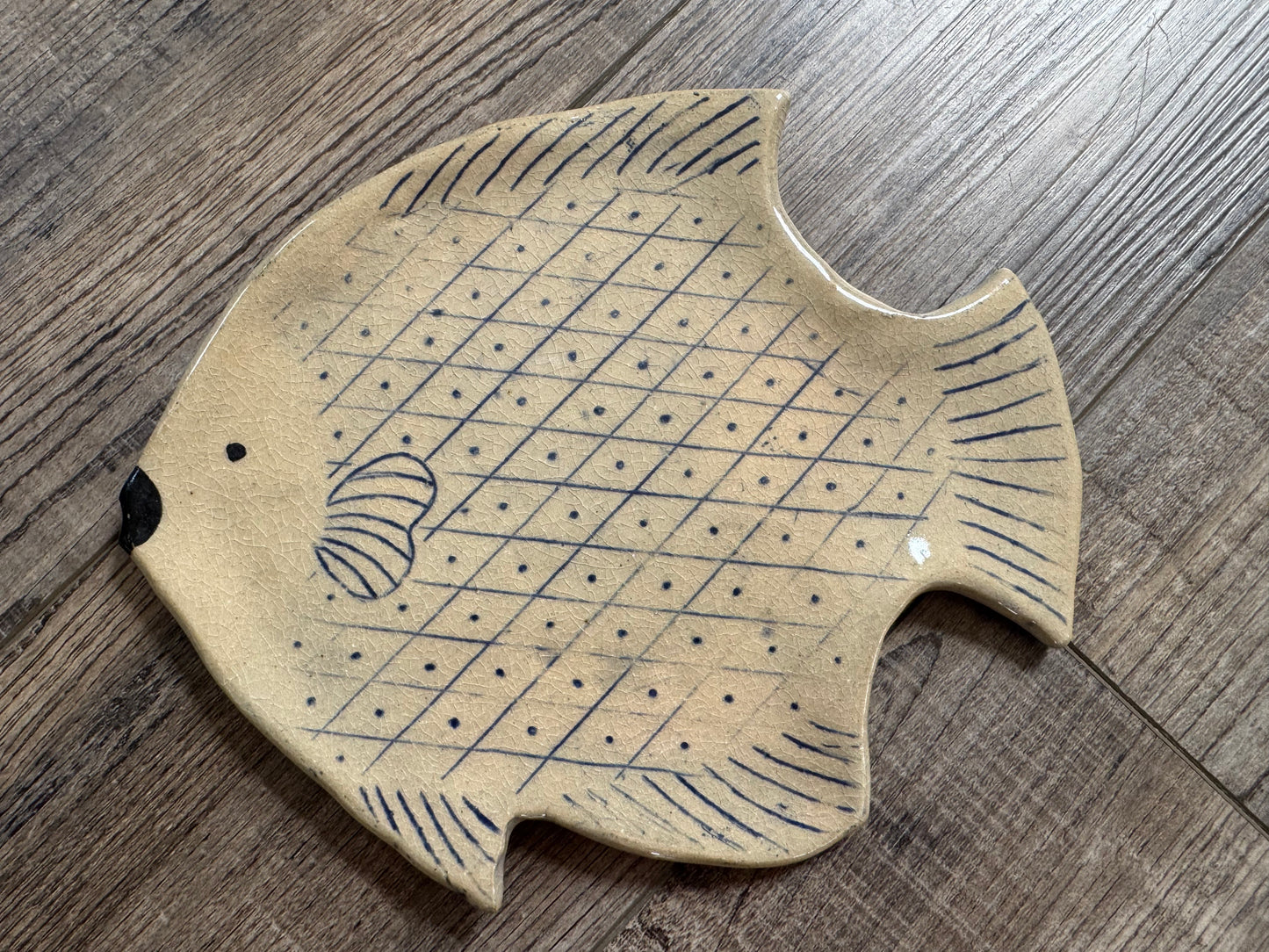 Pottery Fish Tray - Beach Fish Tray- Ceramic Beach Tray - Fish Trinket Dish- beach home decor