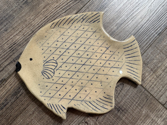 Pottery Fish Tray - Beach Fish Tray- Ceramic Beach Tray - Fish Trinket Dish- beach home decor