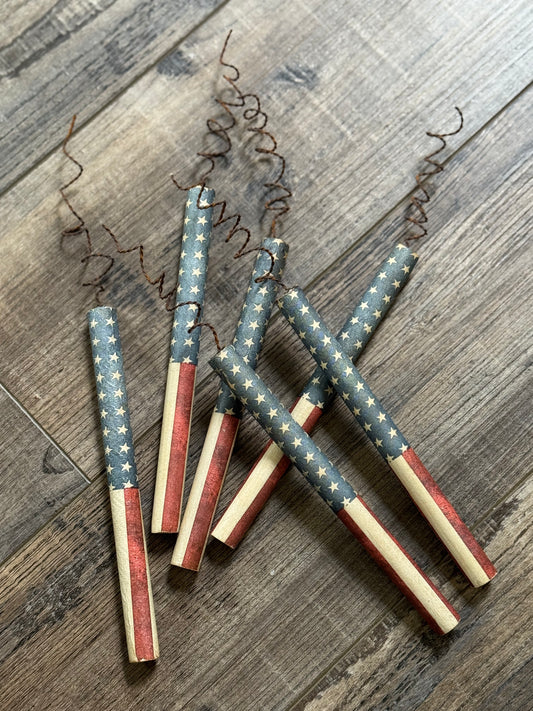 Firecracker SET of 6 - Bowl fillers- Faux firecrackers- Ladyfingers- Fireworks - 4th of July decor
