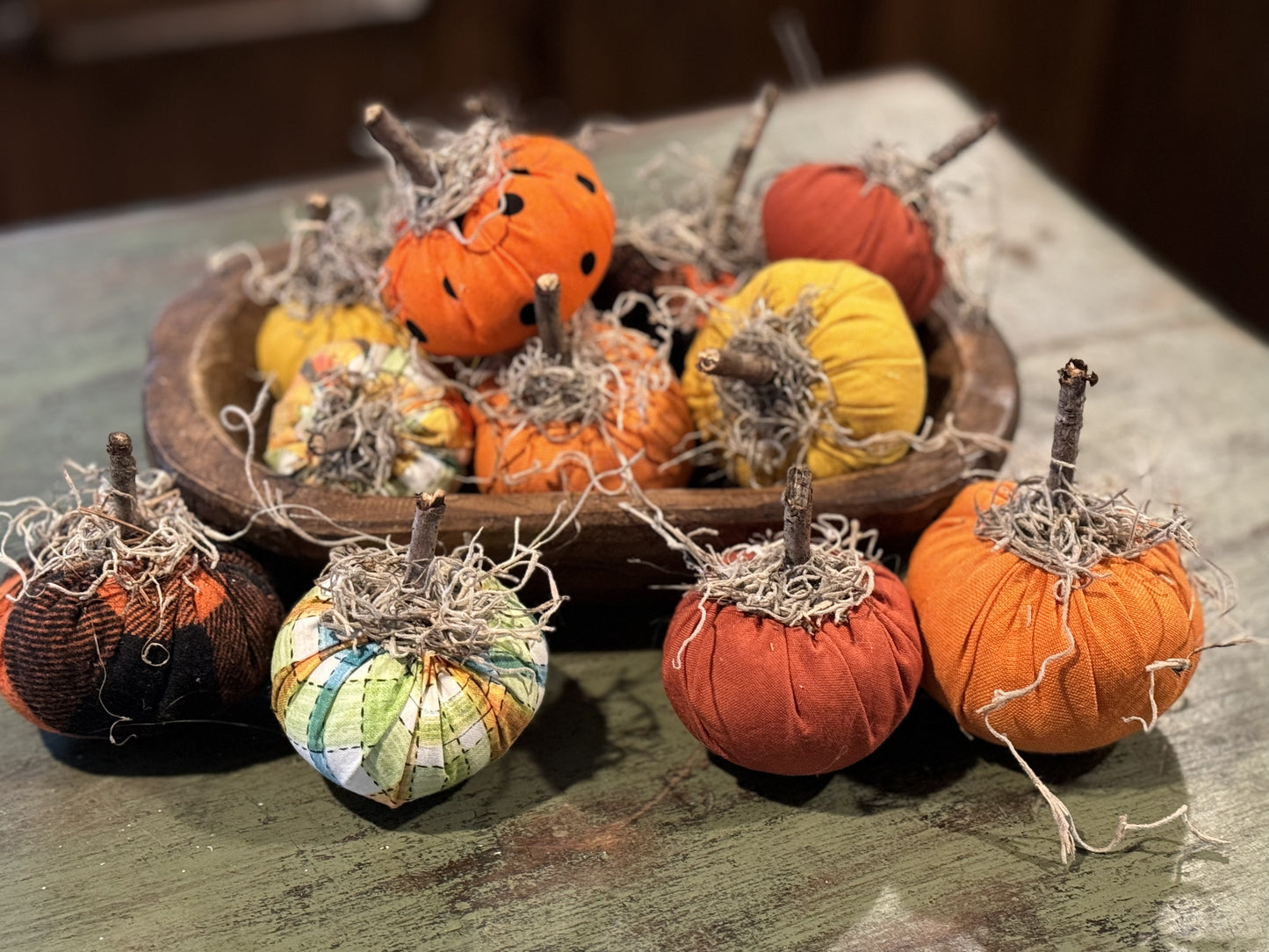 Little Pumpkin Bowl Fillers- SET of 12-handmade pumpkin bowl fillers