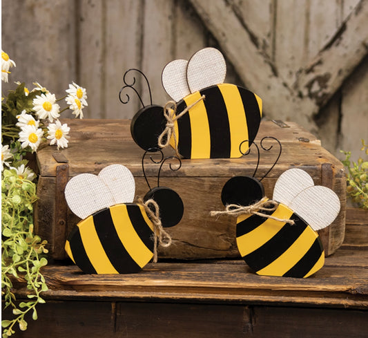 Honey Bee Shelf Sitters SET of 2- Bumble Bee Shelf Sitters