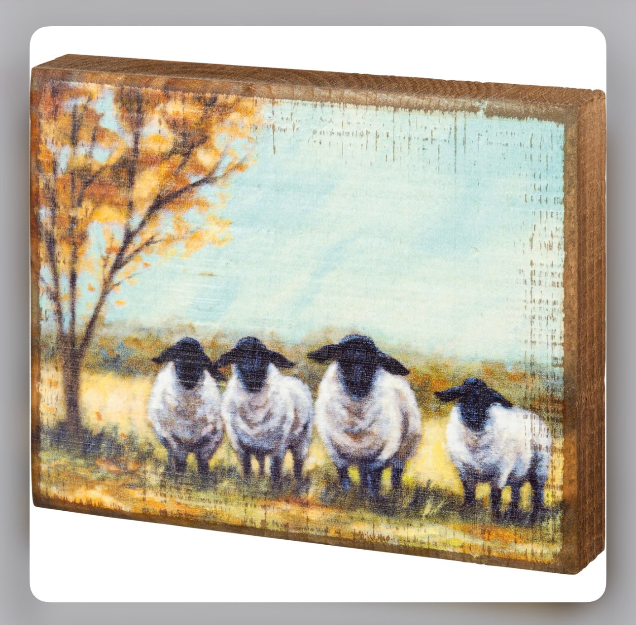 Sheep painting Wood Box Sign- Farmhouse Primitive Sheep