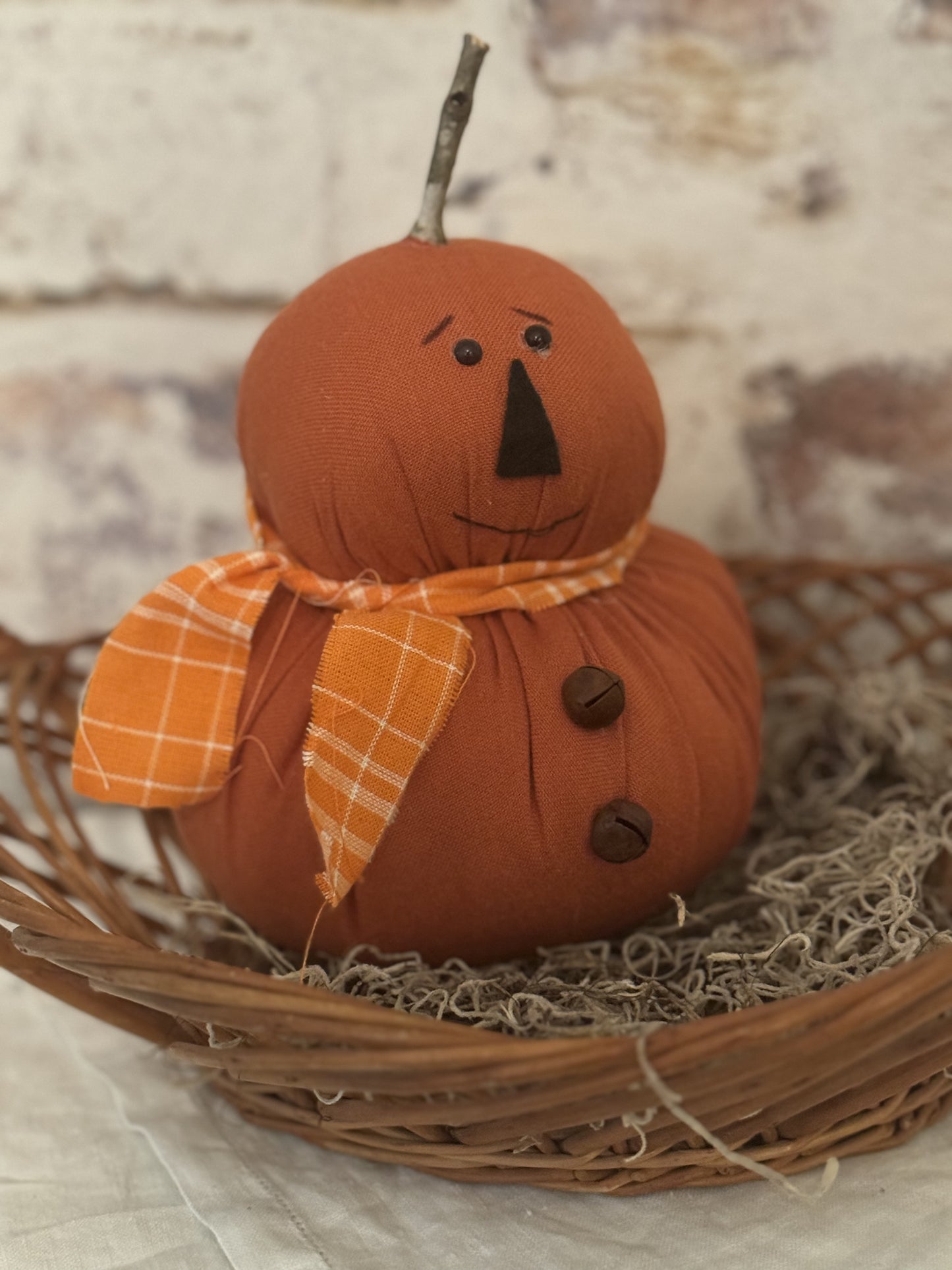 Handmade Pumpkin- Jack the Pumpkin-Farmhouse Pumpkin-Primitive Pumpkin-Pumpkin Doll