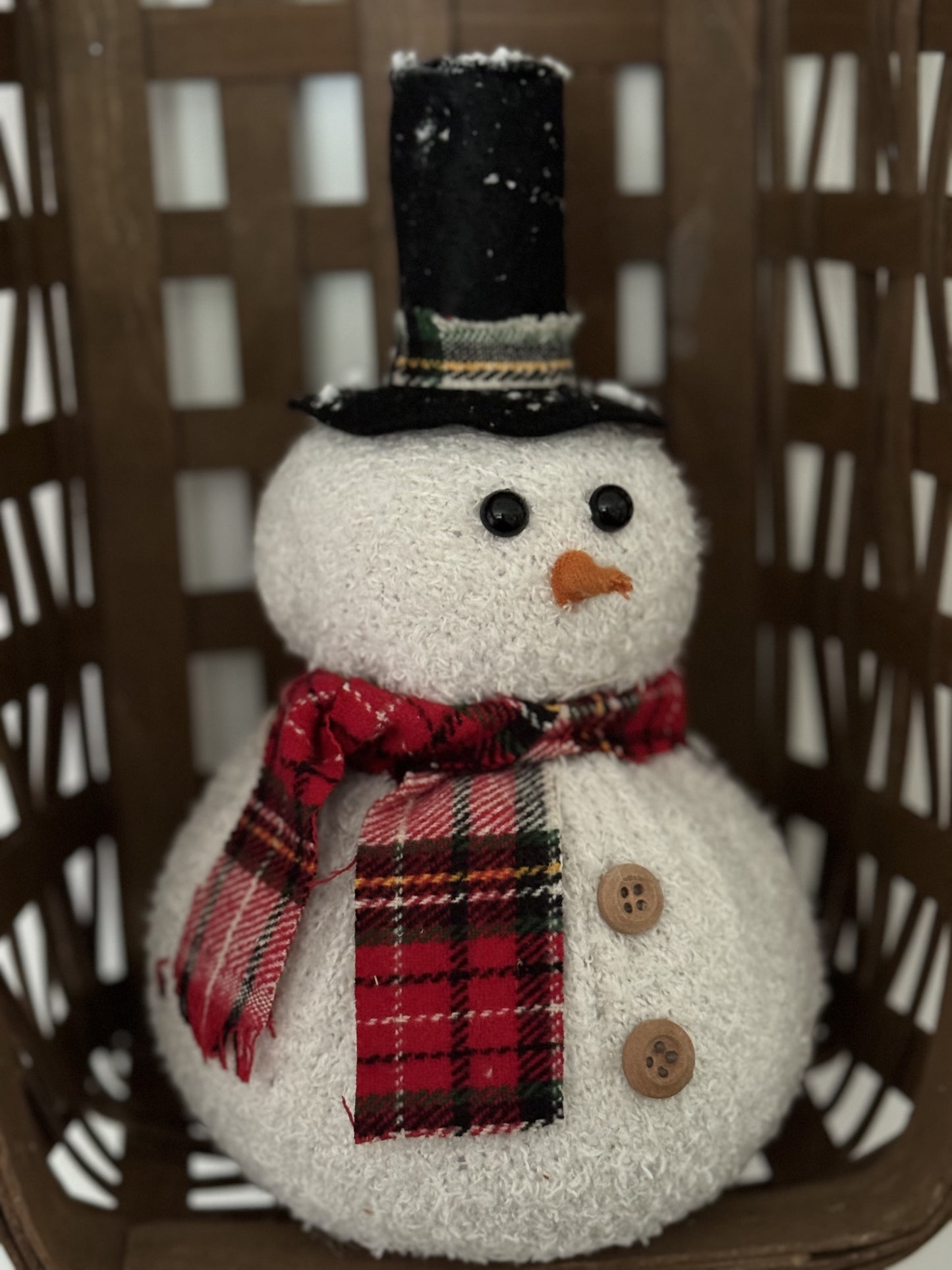 Snowman with Top Hat- Handmade Snowman-Farmhouse Snowman-Primitive Snowman-Christmas Snowman