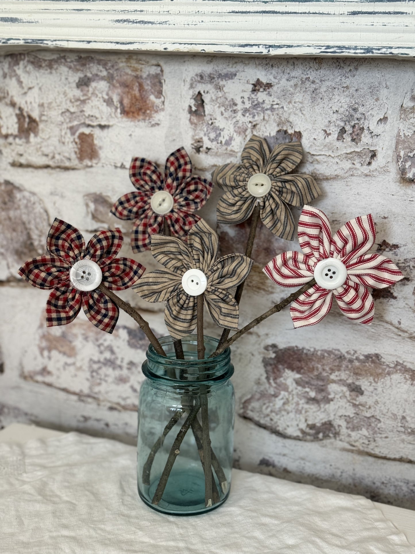 Fabric Flowers - SET of 3