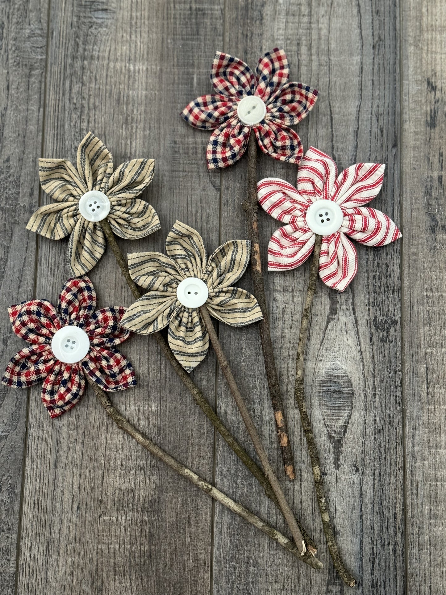 Fabric Flowers - SET of 3