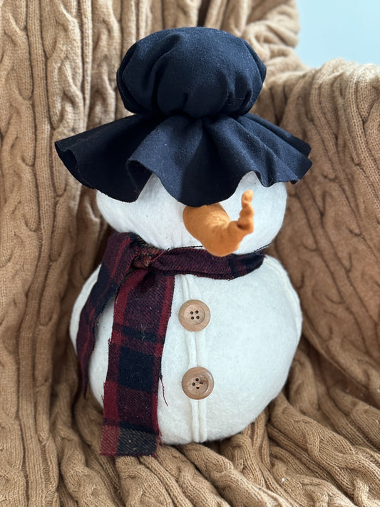 Floppy hat snowman- Farmhouse Snowman- Country Snowman- Primitive Snowman- Holiday Snowman- Christmas snowman