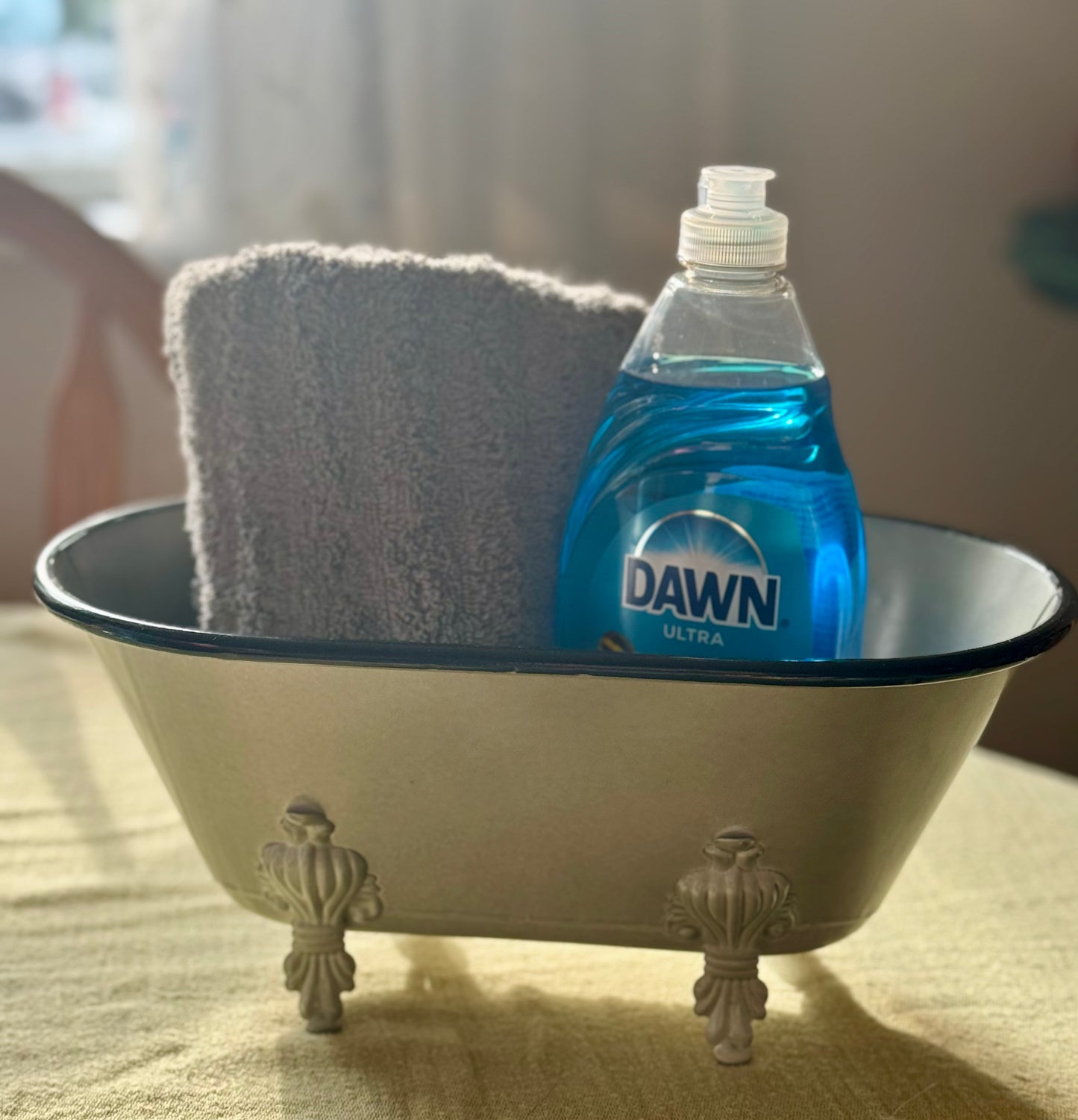 Large Bathtub Storage Decor- Clawfoot Tub Decor- Farmhouse Tub