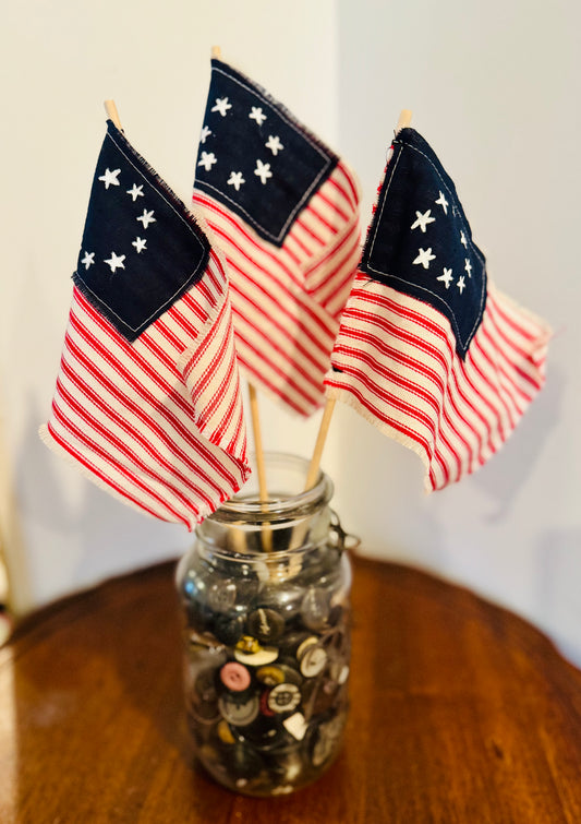 Handmade American Flags SET of 3 - Patriotic decor- Farmhouse Americana