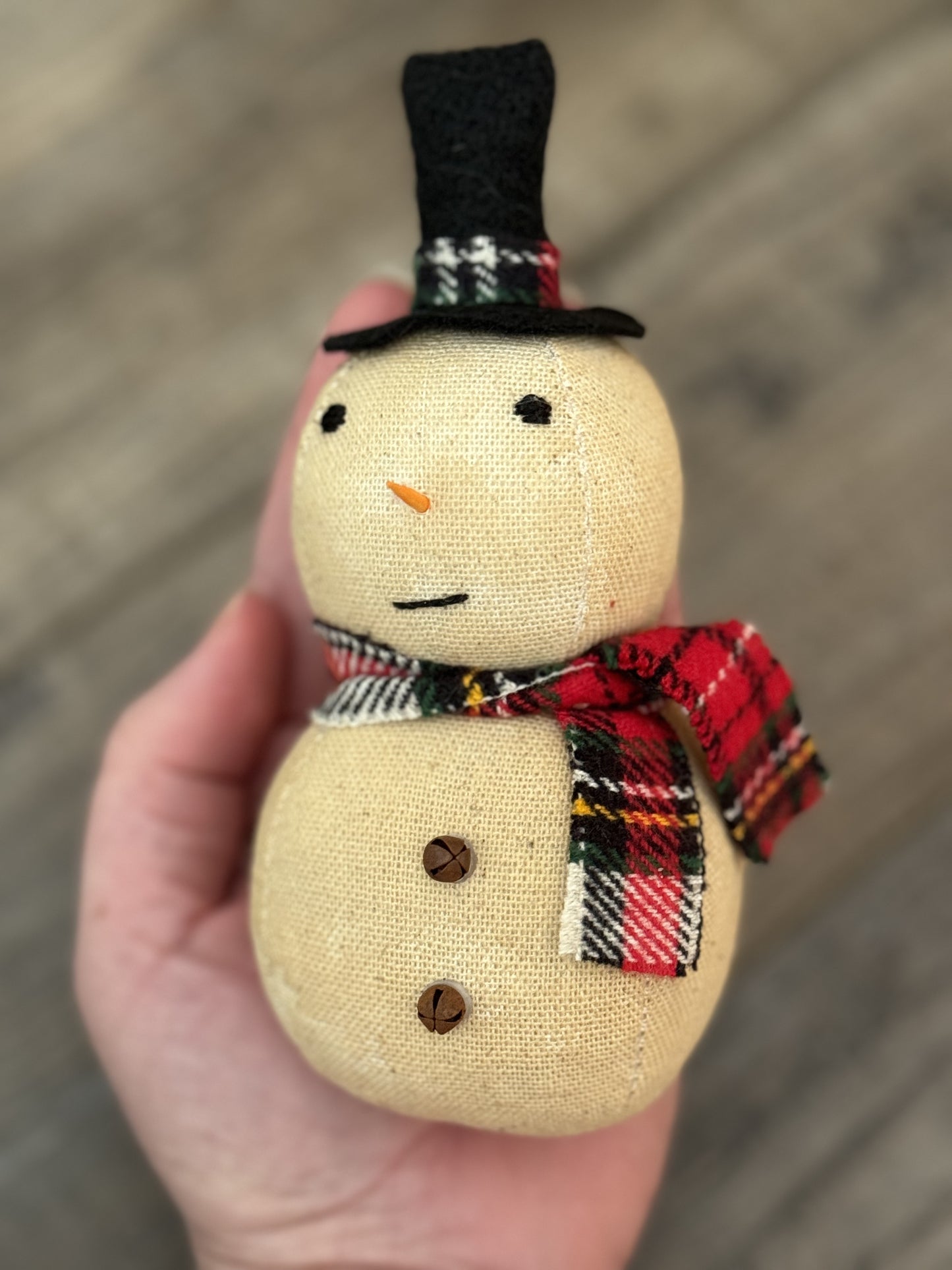 Little Snowman- Handmade Snowman- Top Hat Snowman- Holiday Snowman- Christmas Snowman