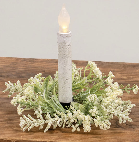 Floral Candle Ring - Farmhouse Candle Ring- Timer Candle Ring