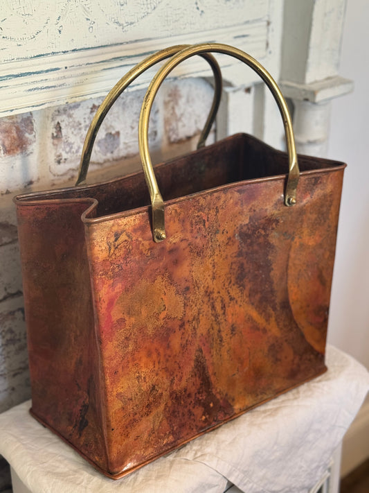 Vintage Copper Magazine Holder