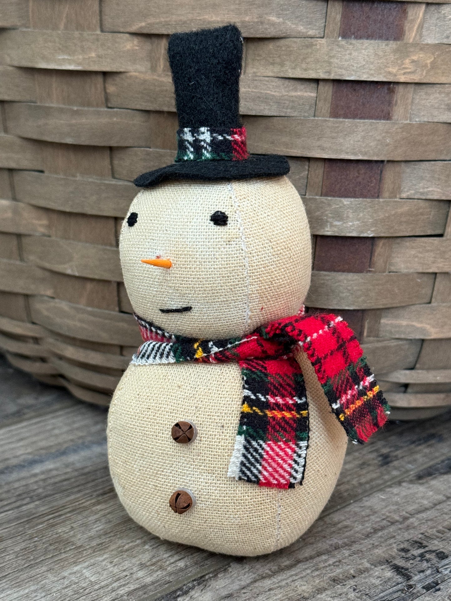 Little Snowman- Handmade Snowman- Top Hat Snowman- Holiday Snowman- Christmas Snowman