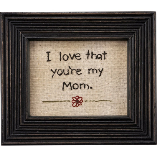 Mom framed Gift - Embroidered Mom Gift